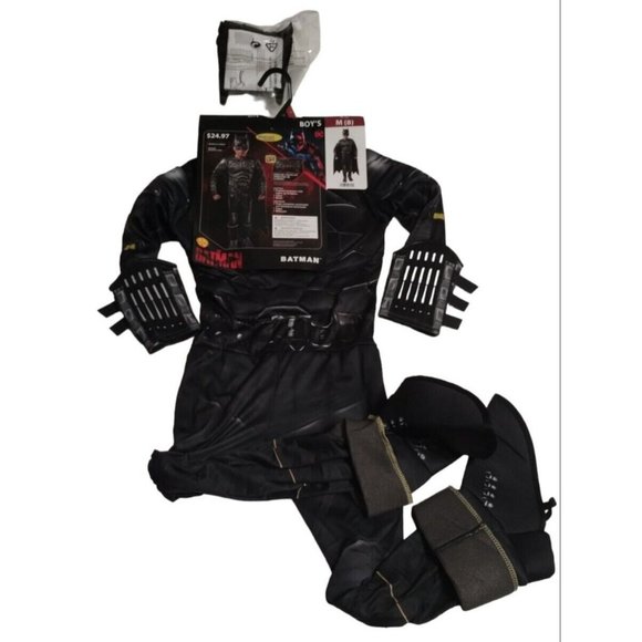 The Batman Boys 3 Piece Padded Muscle Costume Medium 8 New Halloween Lights Up - Picture 2 of 9
